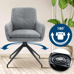 Lot de 2 chaises de salle à manger Pickett en tissu gris