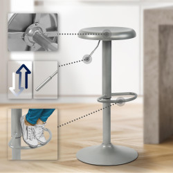 Lot de 2 tabourets de bar Williston argent