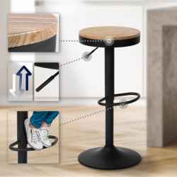 Lot de 2 tabourets de bar Pitas natura