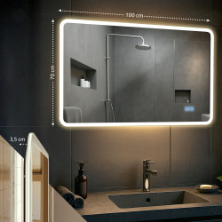 Miroir de salle de bain Jericho 70x100 avec Bluetooth