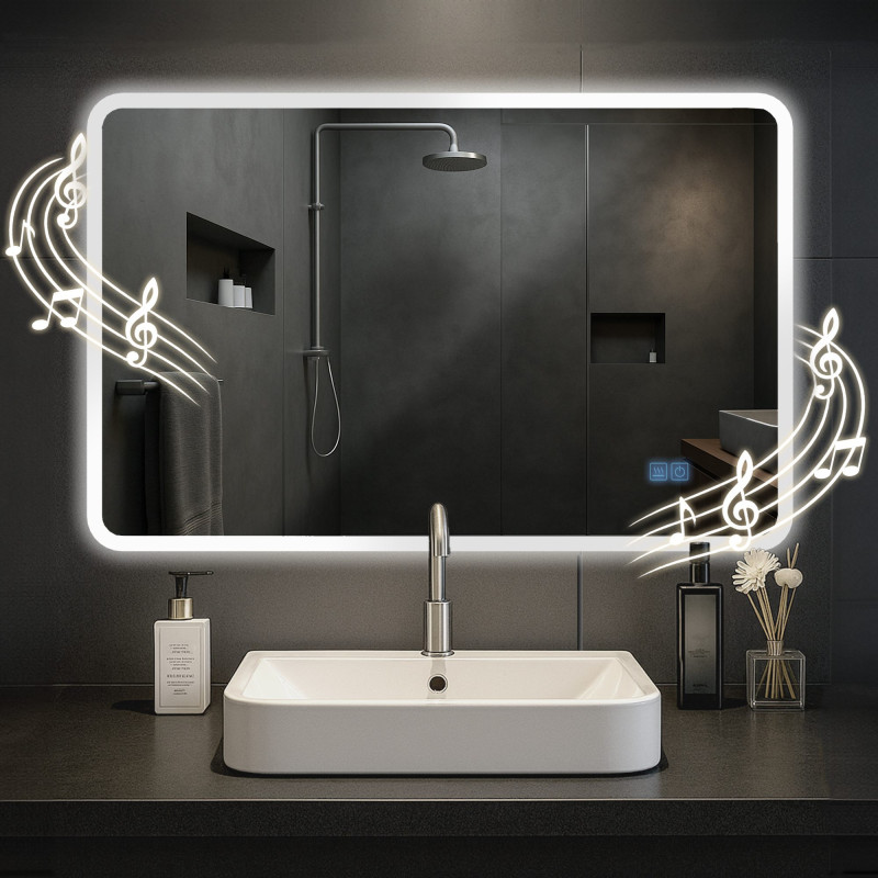 Miroir de salle de bain Jericho 70x100 avec Bluetooth