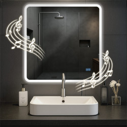 Miroir de salle de bain Jericho 80x80 avec Bluetooth