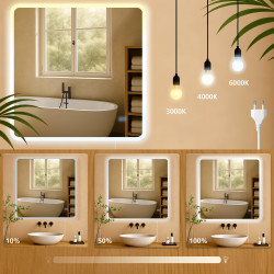 Miroir de salle de bain Jericho 80x80 sans Bluetooth