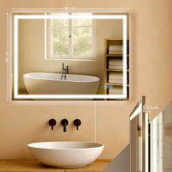 Miroir de salle de bain Jaffrey 60x80 sans Bluetooth