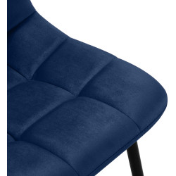 Ensemble de 4 chaises de salle à manger Antibes bleu foncé