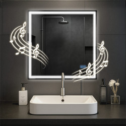 Miroir de salle de bain Jaffrey 80x80 avec Bluetooth