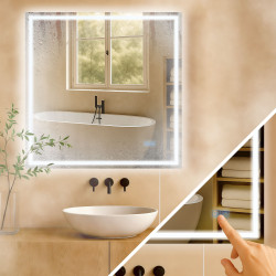 Miroir de salle de bain Jaffrey 80x80 sans Bluetooth