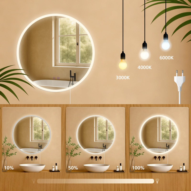 Miroir de salle de bain Laconia 60 sans Bluetooth