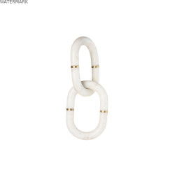 Figurine Décorative Home ESPRIT Blanc Doré Chaîne 13 x 13 x 28 cm