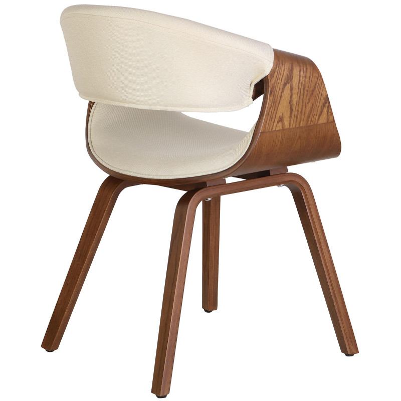 Chaise de salle à manger Foley, tissu, chêne, crème