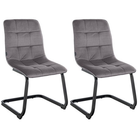 Ensemble de 2 chaises de salle à manger Vermont en velours gris foncé