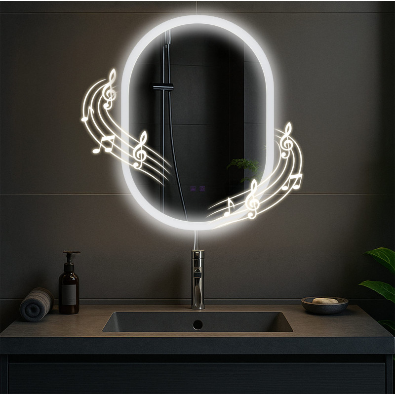 Miroir de salle de bain Karishma 70x50 avec Bluetooth