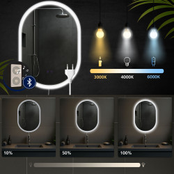 Miroir de salle de bain Karishma 70x50 avec Bluetooth