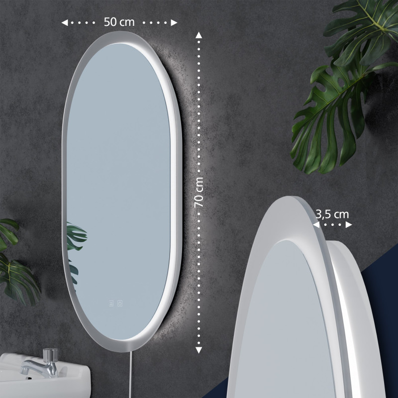 Miroir de salle de bain Karishma 70x50 sans Bluetooth