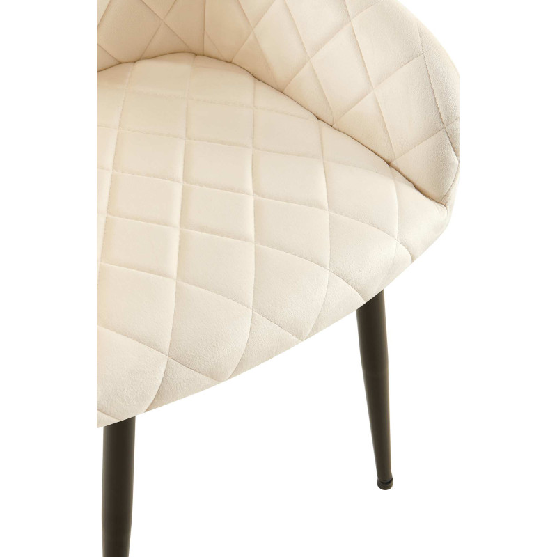 Chaise de salle à manger Monett, velours, B, crème