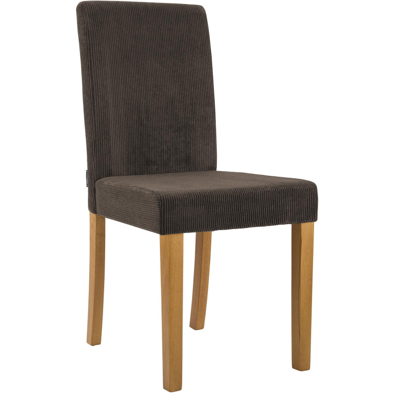 Chaise de salle à manger Ina Cord marron clair antique