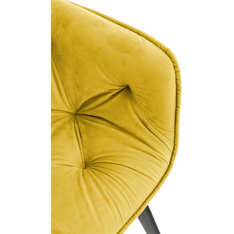 Ensemble de 2 chaises Tanna en velours jaune