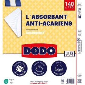 PROTEGE MATELAS L'ABSORBANT - ANTI ACARIENS - COTON - 140x190 cm - DODO