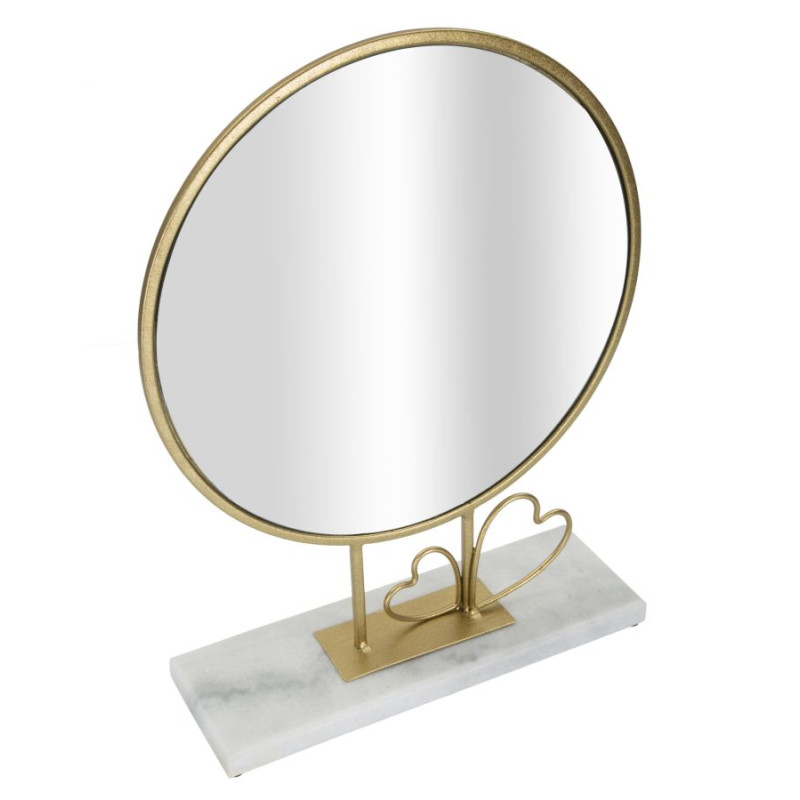 Miroir de Table Cœur – 30×9×39,5 cm – Format Compact