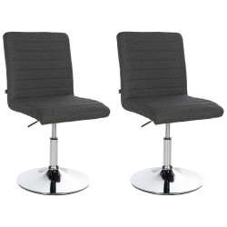 Ensemble de 2 chaises de salle à manger Elvas, tissu gris foncé