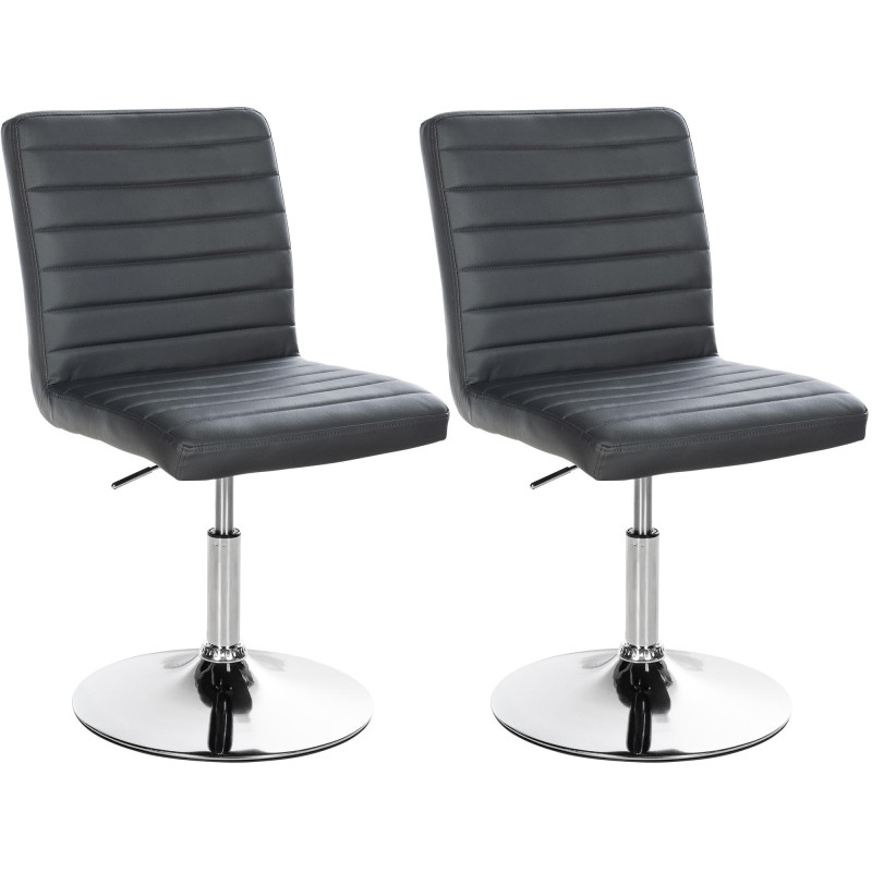 Ensemble de 2 chaises de salle à manger Elvas, similicuir, gris