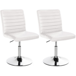 Ensemble de 2 chaises de salle à manger Elvas en similicuir blanc