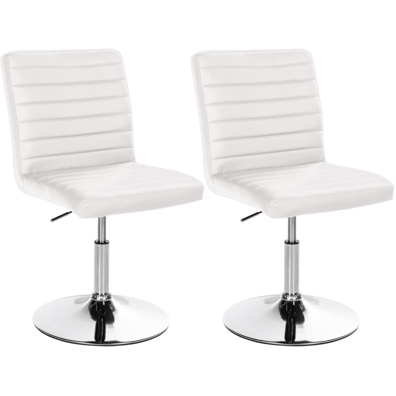 Ensemble de 2 chaises de salle à manger Elvas en similicuir blanc