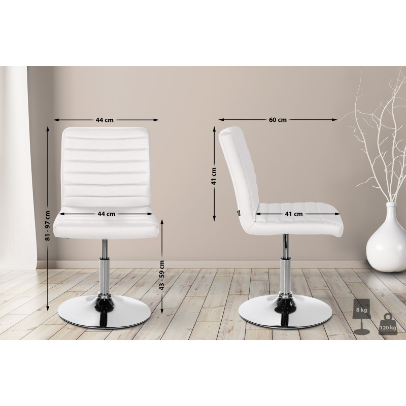 Ensemble de 2 chaises de salle à manger Elvas en similicuir blanc