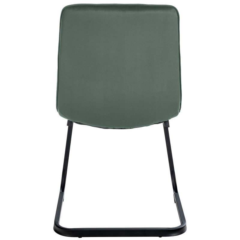 Ensemble de 2 chaises de salle à manger Vermont en velours vert foncé