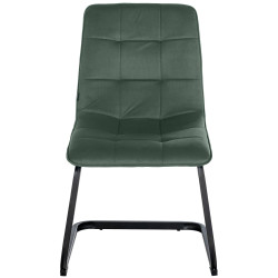Ensemble de 2 chaises de salle à manger Vermont en velours vert foncé