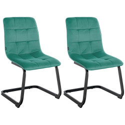 Ensemble de 2 chaises de salle à manger Vermont en velours vert