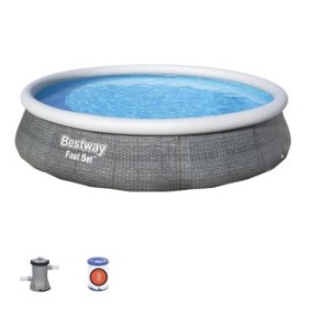 Kit Piscine hors sol autoportante BESTWAY - Fast Set™ - 396 x 84 cm - Ronde (Livrée avec une pompe de filtration)