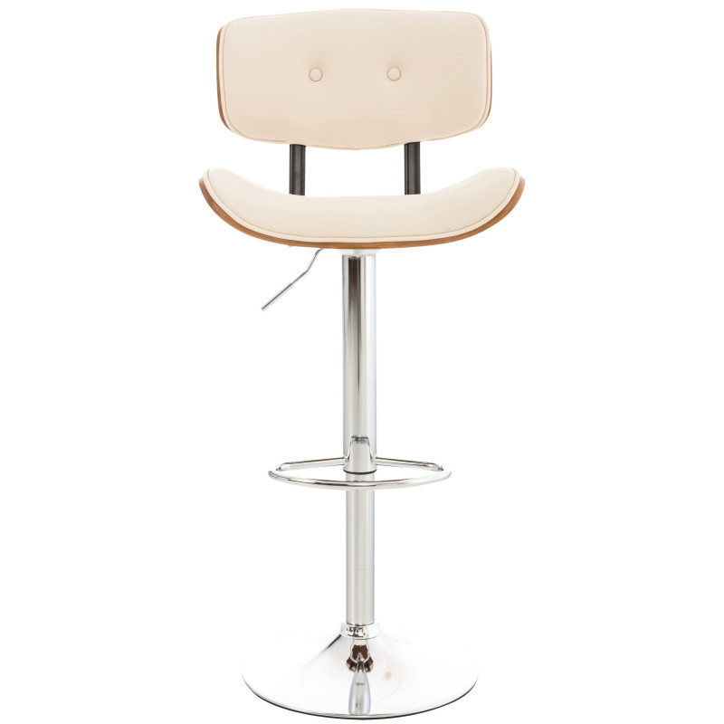 Tabouret de bar Sarnia en similicuir noix/crème