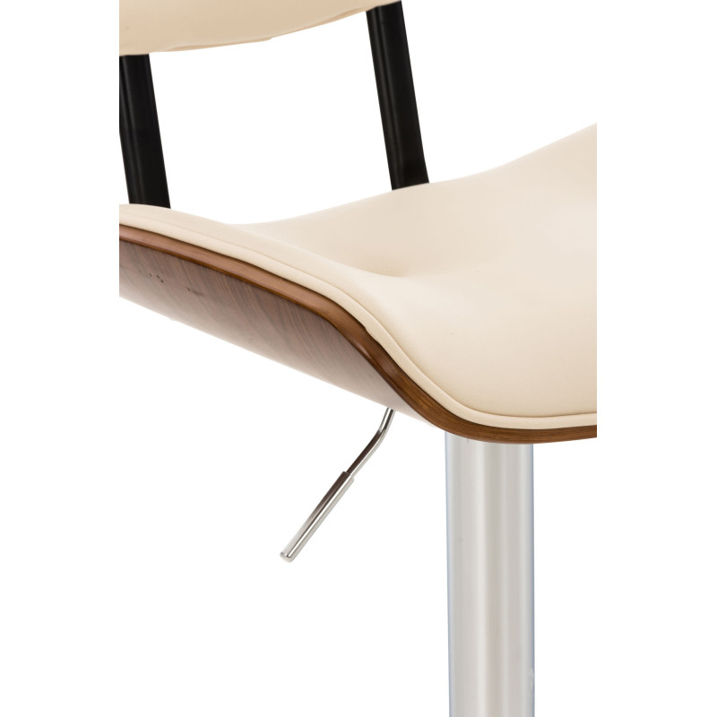 Tabouret de bar Sarnia en similicuir noix/crème