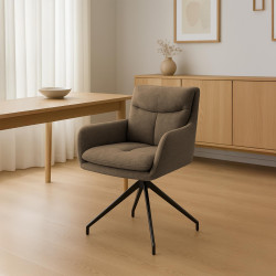 Chaise de salle à manger Somers en tissu marron