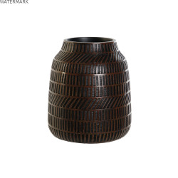 Vase Home ESPRIT Marron Noir Résine Colonial 19 x 19 x 21 cm