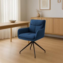 Chaise de salle à manger Somers en tissu bleu