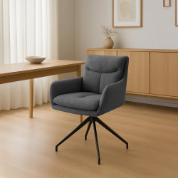 Chaise de salle à manger Somers en tissu gris foncé