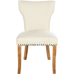 Ensemble de 2 chaises de salle à manger Zadar, tissu crème clair antique