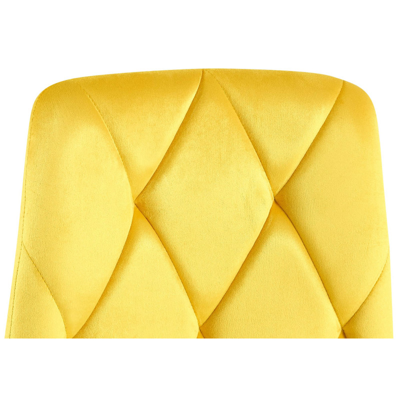 Ensemble de 2 chaises de salle à manger Clairton en velours jaune