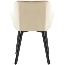 Ensemble de 2 chaises de salle à manger Antigo en velours crème