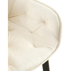 Ensemble de 2 chaises de salle à manger Antigo en velours crème