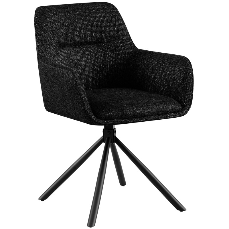 Chaise Tipton, tissu noir