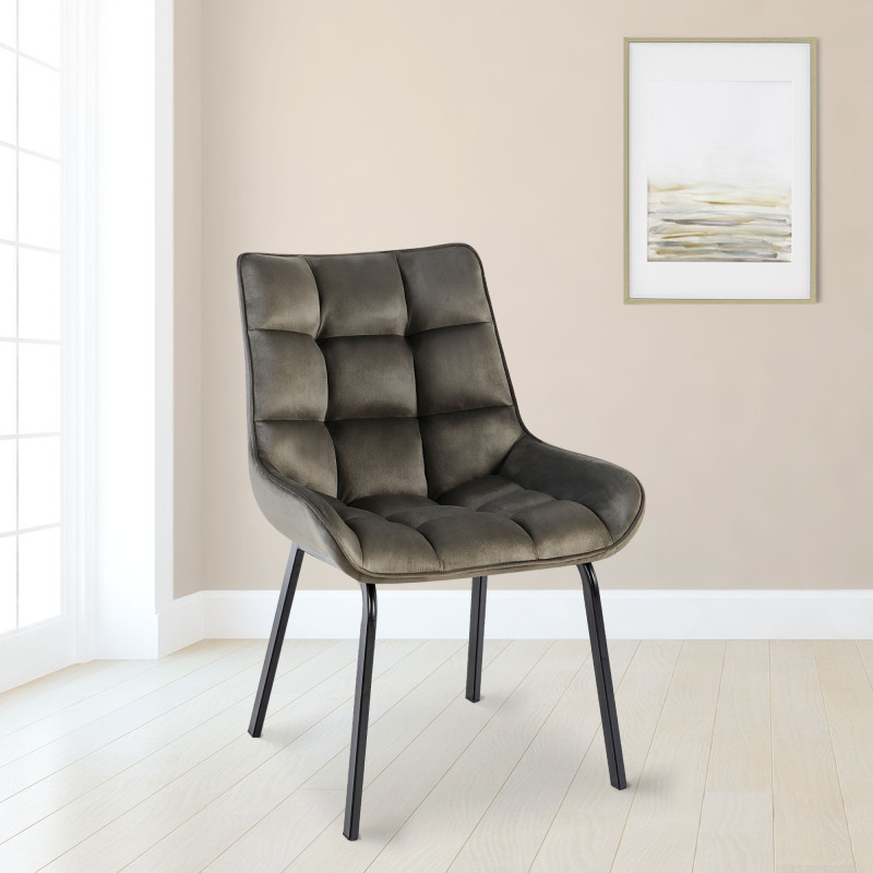 Fauteuil Saranda en velours anthracite