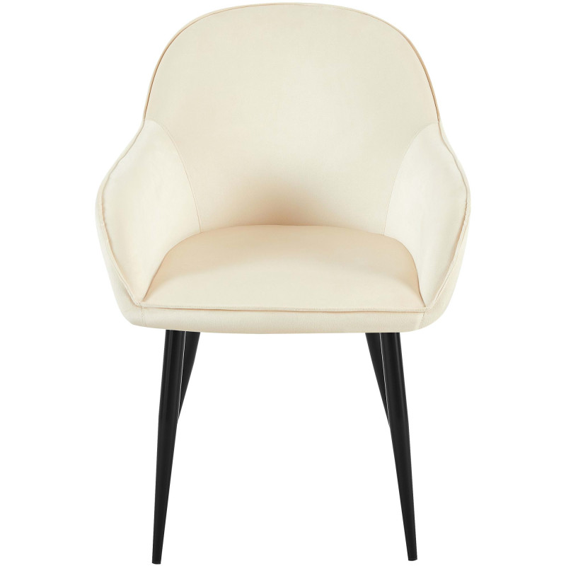Ensemble de 2 chaises de salle à manger Boise en velours crème