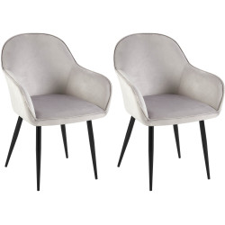 Ensemble de 2 chaises de salle à manger Boise en velours gris