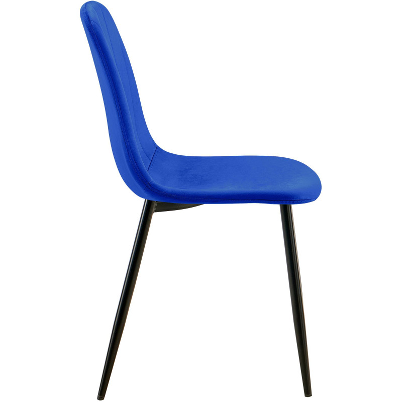 Ensemble de 4 chaises de salle à manger Baxter en velours bleu