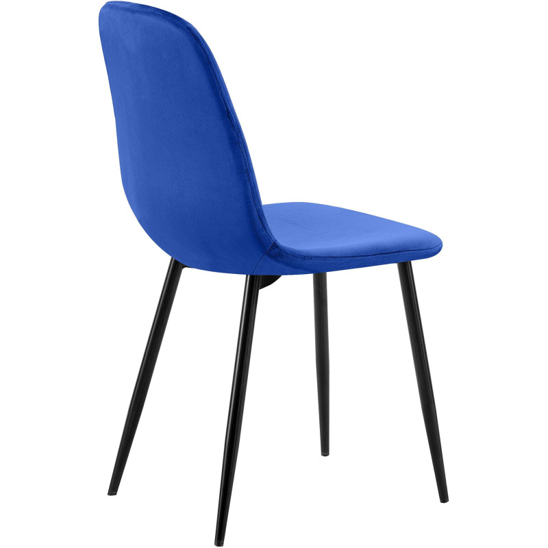 Ensemble de 4 chaises de salle à manger Baxter en velours bleu