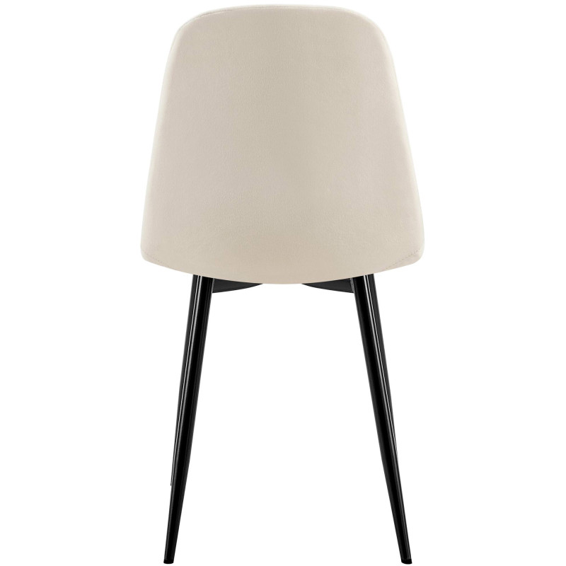 Ensemble de 4 chaises de salle à manger Baxter en velours blanc crème