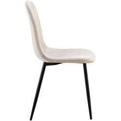 Ensemble de 4 chaises de salle à manger Baxter en velours gris